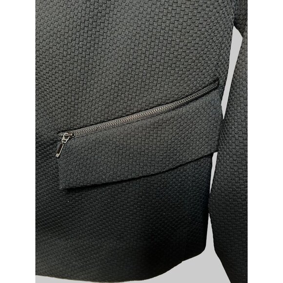 Alfani Women's Open Front Textured Blazer Jacket 2X Black Career Goth Minimalist - Picture 9 of 16